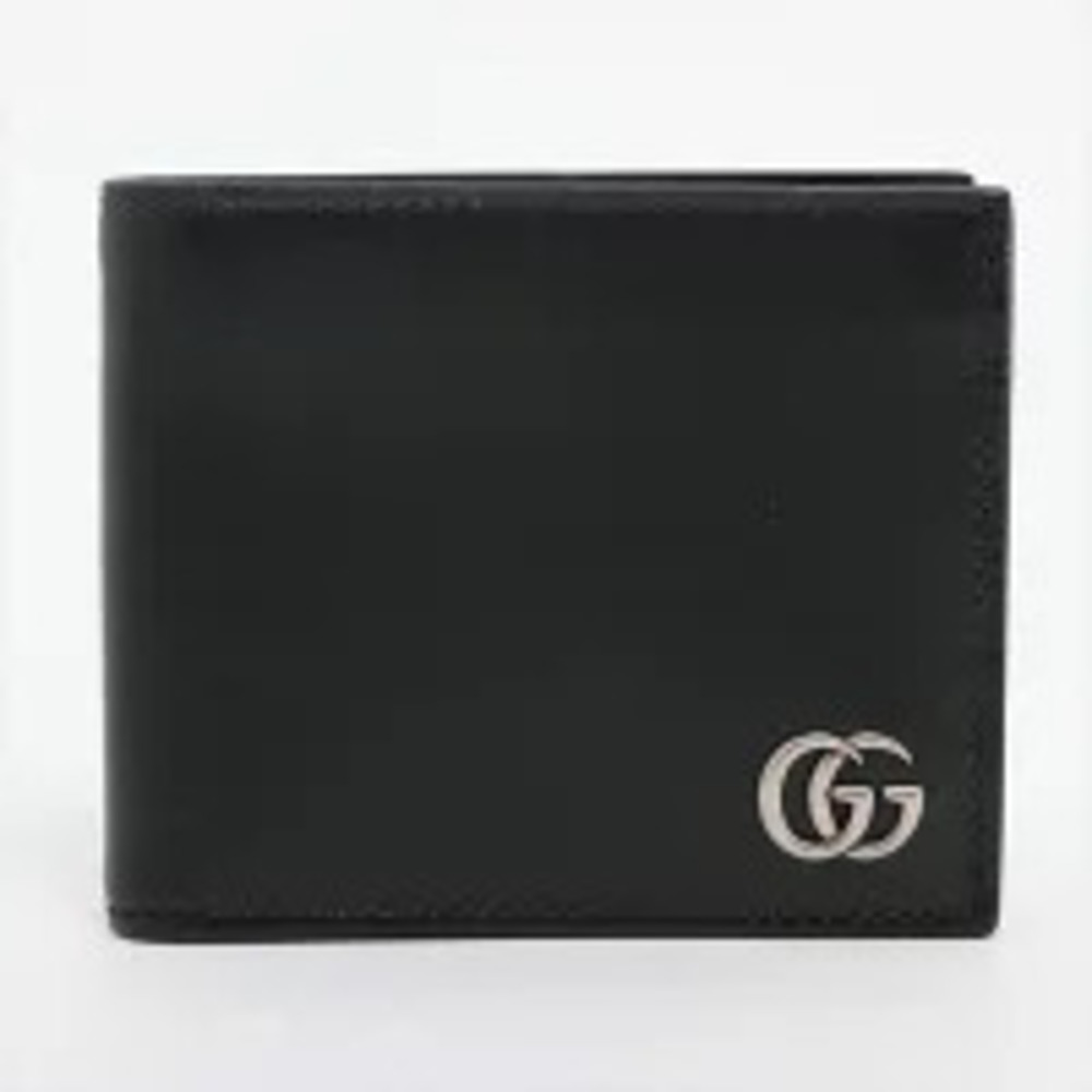 Gucci GG Marmont Leather Compact Wallet Bi fold Black